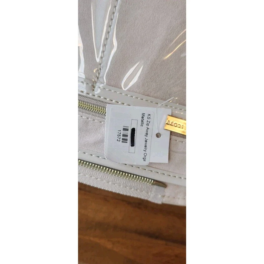 Kendra Scott Zip Away Jewelry Organizer Beige/Gold NWT